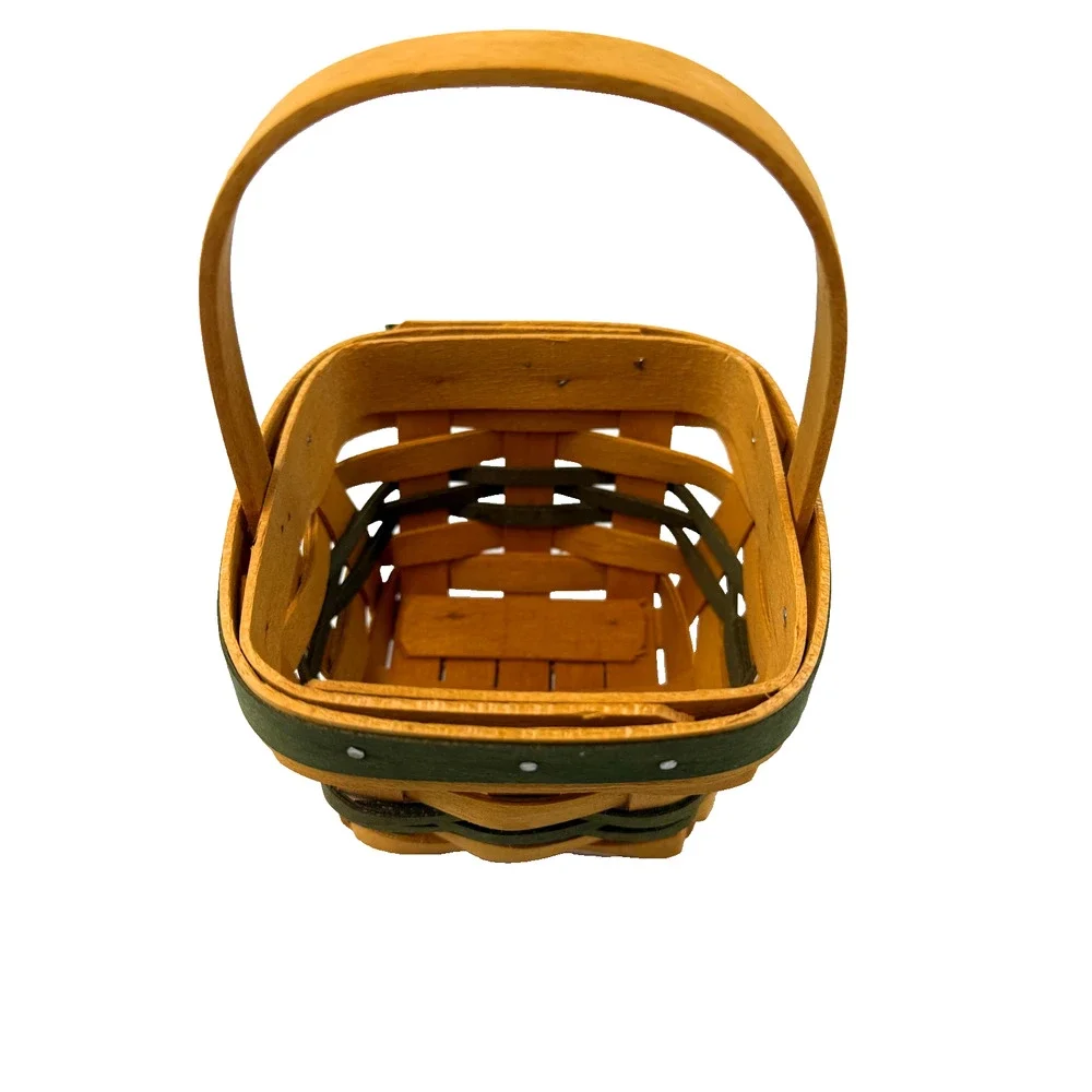 1999 Longaberger St. Patrick's Day Lots of Luck Basket w/Four Leaf Clover Liner